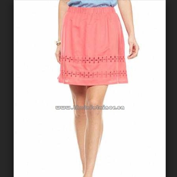 Crown & Ivy hot coral skirt - 6 - Picture 1 of 8